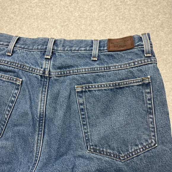 LL Bean Jeans Mens 32x31 Blue Classic Flannel Lined 100% Cotton (Tag 34x32) - Picture 9 of 10